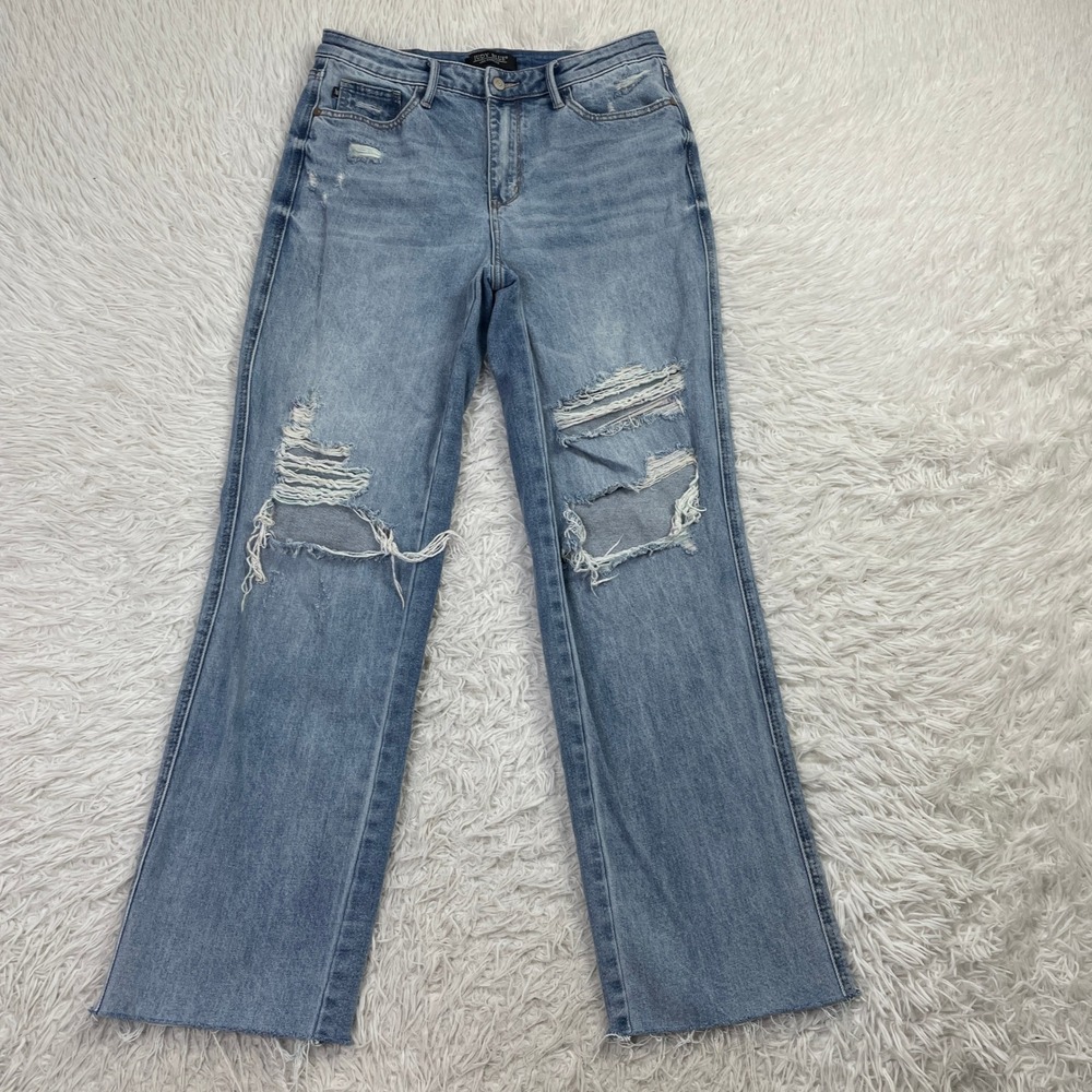 Judy Blue Pants Womens 7/28 High Waisted Rigid Magic 90s Destroy Straight Jeans
